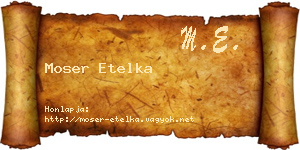 Moser Etelka névjegykártya